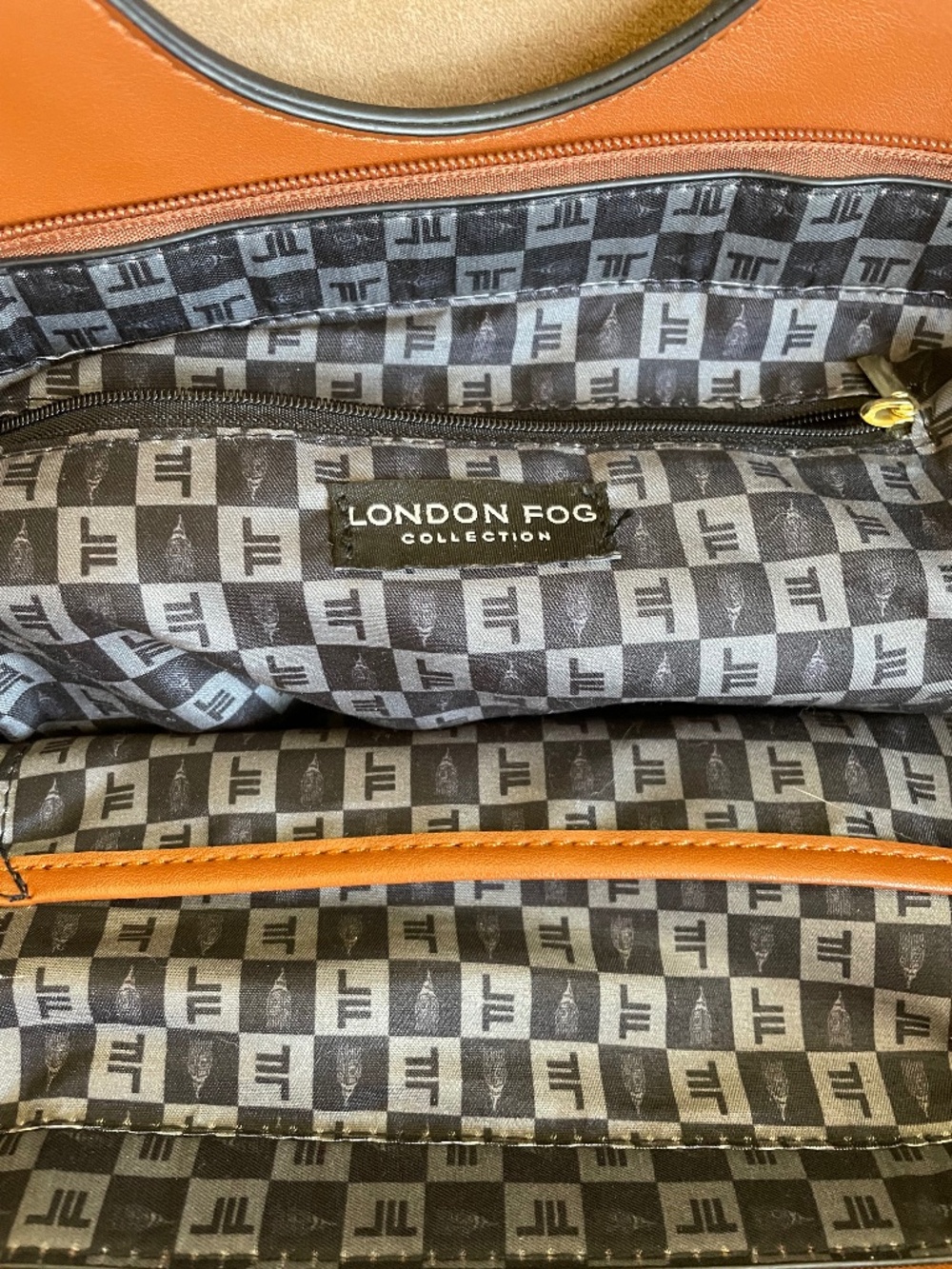 PRICE DROP! London Fog Collection Large Caramel Brown Tote Bag - Picture 4 of 14